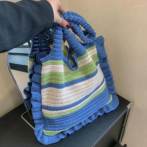 イブニングバッグは女性用の編み物ヴィンテージショルダークロスボディバッグショッピングエコメッセンジャー大容量ハンドバッグソフトクロシュ