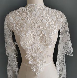 Pizzo di rayon bianco di alta qualità con ricamo di perline Abito da sposa in pizzo Abito da sposa Nastro di pizzo Accessori per cucire M0088672871