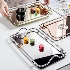 Tea Trays Modern Kitchen Tray Plate Coffeeware Teaware Home Metal Serving Luxury Vintage Bandejas And Coffee Accessories