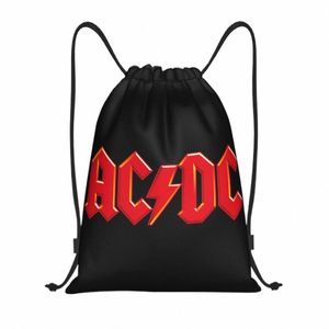 Rock Heavy Metal AC DC Рюкзак на шнурке Женщины Мужчины Спортивный тренажерный зал Портативная тренировочная сумка Sack V9Db #