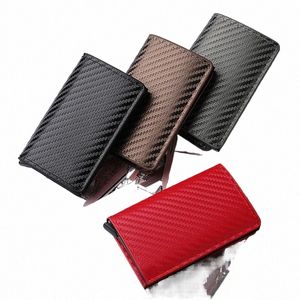 ID Credit Bank Card Holder Wallet Luxury Brand Men Anti Blocking Protected Magic Leather Slim Mini Small Mey Walls Case V9XR#