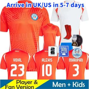 Chile T-Shirt 24/25 Fußballtrikots ALEXIS VIDAL Kinderset 2025 Nationalmannschaft Fußballtrikot Heim Rot Auswärts Weiß Komplettset Herren 2024 Copa America ZAMORANO ISLA CH.