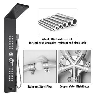 Vevor LEDライトシャワーパネルシステムウォーターフォールレインシャワー蛇口スパマッサージジェット浴槽シャワー