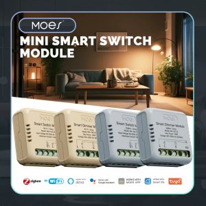 Control Moes Star Ring Series Mini Tuya WiFi/ZigBee Smart Switch DIY Module Light Switch 1/2 Gäng Remote Control Work Alexa Google Home