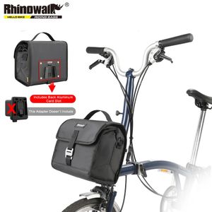 Rhinowalk Bike Handlebar Bag Waterproof 4L7L Cycling Insulated Front Basket Fits For Brompton Folding Adapter 240329