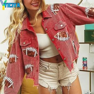 yiciya women women corduroy stacket stack intage requin requin sequet coft jetkets coat Christmas High