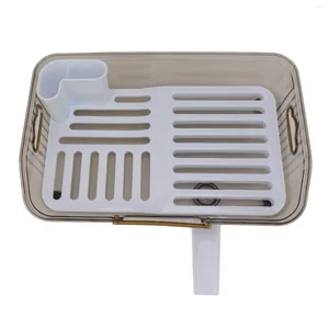 Storage Bottles Dish Drying Rack Multifunctional PP Space Saving Clean Hygienic Drainer For Kitchen Sink