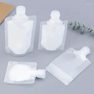 Storage Bags Transparent Flip Cap Sub Packaging Bag 30/50/100 ML Portable Travel Fluid Makeup Packing Plastic Stand Up Spout Pouches