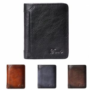 men's Short Wallet Anti-theft Faux Leather Wallet Comfy Hand Feeling Credit Card Functi RFID Blocking Wallet for Daily Use y6m7#