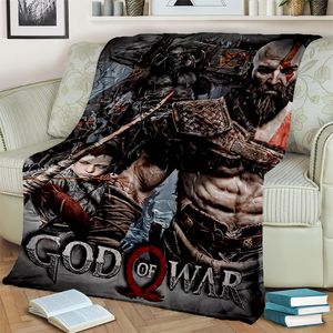 3d God of War oyunları oyun oyuncusu kratos hd battaniye, ev yatak odası yatağı kanepe piknik seyahat ofisi kapağı battaniye çocuklar için yumuşak atma battaniye