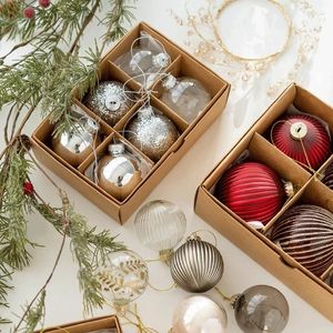 Decorazioni per feste 6 pezzi Eleganti palline di Natale in vetro Ornamento Aggiungi atmosfere festive alle decorazioni della tua casa Portici Decorazioni per finestre Goccia