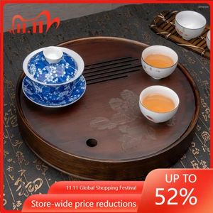 Tea Trays Bamboo Peony Tray Chinese Gonfu Serving (Big)