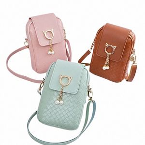 Borsa a tracolla da donna Borsa a tracolla in pelle nappa perlata Borsa a tracolla in pelle PU Solido Borsa a portafoglio casual Portamonete per ragazze q8w7 #