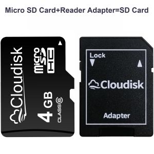 2pack Cloudisk Flash Memorm Micro SD -карта 4GB 2GB C6 C6 Cards 8 ГБ класса 10 A1 Mini SD -карта 1 ГБ с MicroSD -Do -Adapter подарок адаптер