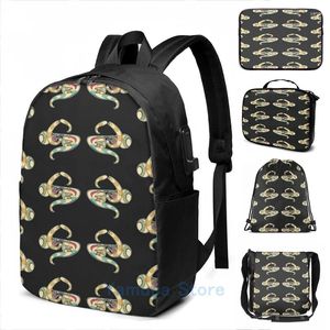 Mochila Engraçado Impressão Gráfica Olhos Abertos Carga USB Homens Sacos Escolares Mulheres Bolsa Viagem Laptop