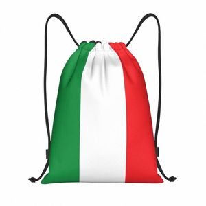 italy Flag Drawstring Bag Men Women Foldable Sports Gym Sackpack Italian Pride Shop Storage Backpacks U05B#