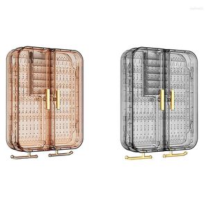 Küche Lagerung Wand Montiert Schmuck Ohrring Halter Display Rack Kein Stanzen Transparent Hängen Fall Organizer