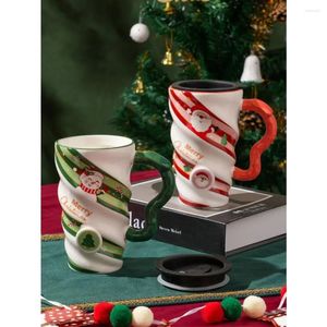 Canecas Caneca de cerâmica de Natal Tendência Criativa Copo de Água Home Office Leite Café da Manhã Presente para Casais