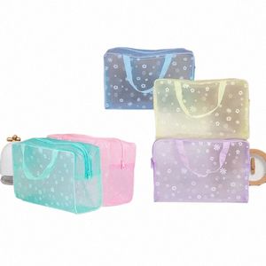 1 PC PVC Transparent kosmetisk väska Clear Makeup Bag for Women Girl Waterproof Zipper Beauty Case Travel Toalettetis Påsar Handväska H5PD#