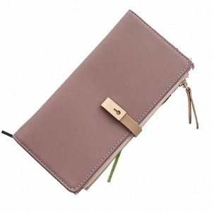på rea!! Kvinnor LG Secti Walls Pu Leather ID Holder Large Capacity Purse Solid Color Wallet Cute Bag R1D1#