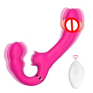 Double Head Resonance Vibrator Sharing Stimulation Clitoral Vaginal Massager Female Wearable Masturbator Sex Toys for Women 240326