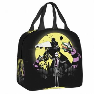 Halen Beetlejuice Lunch Bag Homens Mulheres Thermal Cooler Isolado Tim Burt Movie Lunch Box para crianças em idade escolar Sacos de comida 12Ve #