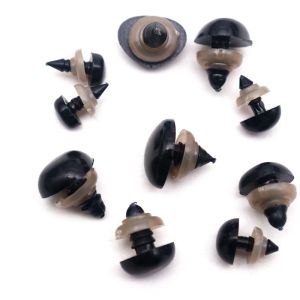 50/100pcs Black Plastic Safety Noses for Toys Amigurumi Dolls Stuffed Teddybear Animals Diy Kit Crafts Come with Plastic Washers