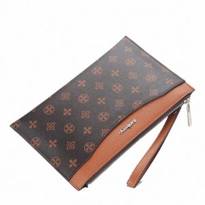 men's Lg PU Leather Wallets Vintage Cellphe Clutch Multi-functial Purse Large-capacity Envelope Handbag 8Z Y9um#