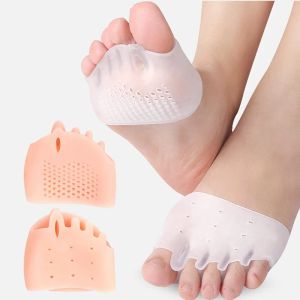 Padrocas de favo de favo de cinco buracos Pads Metatarsal Pad Silicone Gel Care Alívio da dor Coscões Mulheres do pé separador Hallux Valgus