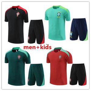 Homens Crianças Portugal Tracksuit Jerseys Mixed National Team Football Training Terno 22 23 Portugieser Shorts Mangas Tracksuits Camisa Kits Survetement Sportswear