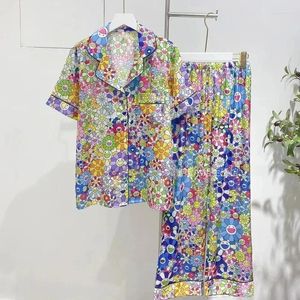 Roupas para casa 6111-1 versão coreana pijamas femininos de manga comprida fina moda imitação de seda terno tamanho grande roupa exterior roupas sexy