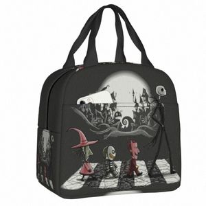 skellingt Halen Isolierte Lunchtasche für Frauen, tragbarer Totenkopf-Skelett-Kühler, Thermo-Lunch-Tasche für Kinder, Schule, Kinder R41L#