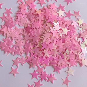 Party Decoration 15g Irisent Clear Care Hole Star Glitter Pink Confetti 20mm Sequin Diy Handmade för sömnadstillbehörsdekor