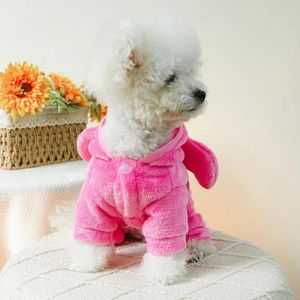 犬のアパレルペットの服の暖かい居心地の良いぬいぐるみ4本足の豚コート小さな犬のための簡単な着用冬のコスチューム