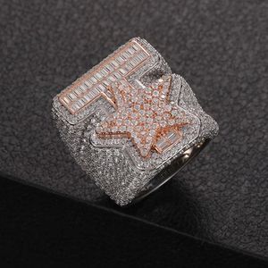 Dropshipping Personalized Custom Sterling Sier Pass Tester VVS Moissanite Diamond Iced Out Star Ring