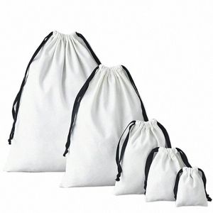 1pc Cott DrawString Storage Pouch Home Packaging Presentväska Kvinnes smycken Organiser Juldragbar nuvarande väska U0C7#