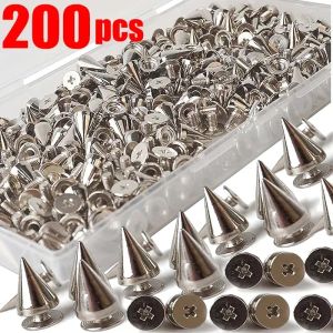 Großhandel silberne Nieten Kegellosen für Kleidung Metal Spikes Double Cap Niets Stud Round Nail Diy Schuhe Taschen Kleidungszubehör