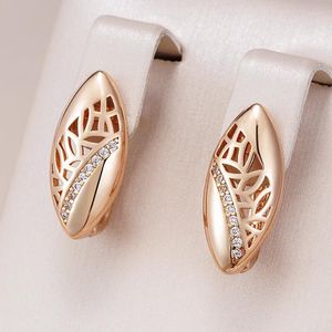 Baumelnde Ohrringe Kinel 2024 Trendy Ethnische Braut Tropfenohrring Für Frauen Luxus Natürlicher Zirkon 585 Roségold Farbe Party Täglich Hochzeit Boho