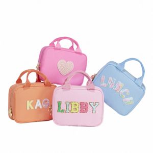 nyl Lunch Bag para Mulheres Crianças Cooler Bag Thermal Bag Portátil Lunch Box Ice Pack Tote Food Picnic Bags Color Lunch para o trabalho b4KD #