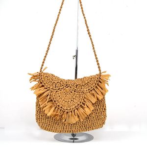 Seaside Summer Beach Holiday Versatile Woven Bag Retro Handbag Straw Bag Girl 240329