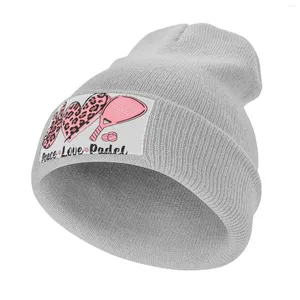 Berets Peace Love Padel Mom I Women Valentine Day Gift Sticke Cap Fashionabla Drop Women's Hats 2024 Men's