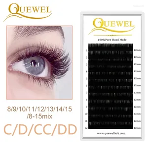 Falska ögonfransar quewel fransar 12 rader klassiska förlängningar faux mink ögonfrans c/d curl naturlig mjuk individ