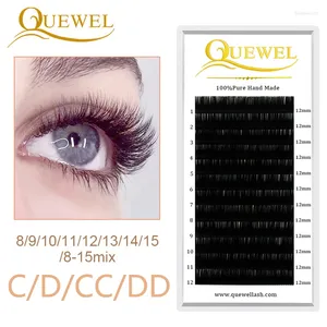 Cílios Postiços Quewel Lashes 12 Linhas Extensões Clássicas Faux Mink Cílios C/D Curl Natural Soft Individual