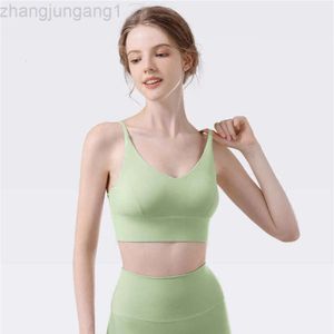 Desginer Bras Lululemmon Same Sports Tank Top Fr-sp Low Strength Off Back Thin Shoulder Strap V-neck Traceless Collection Double Breast 24SS