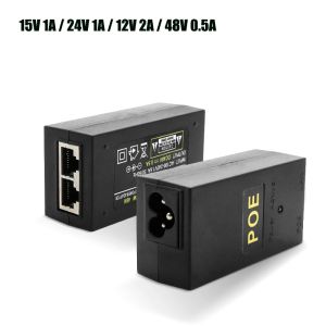 Adaptador de energia POE AC DC 15V 1A 12V 2A 24V 1A 48V 0,5A Adaptador de comutação Ethernet