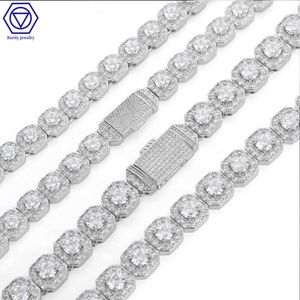 Rarity Custom Stock Iced Out VVS Moissanite Cuban Link Chain Sier Bling Moissanite Diamond Hip Hop Jewelry Necklace