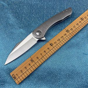 1st. Ny A6705 Högkvalitativ flipper Folding Knife 7Cr13Mov Satin Tanto Blade CNC Rostfritt stål Handtag Bollbärande utomhus camping vandring edc mapp knivar