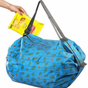 portable Big Folding Shop Bag Foldable Reusable Grocery Bag One Shoulder Handbag For Travel Groceries Supermarket Tote Bag 09ga#