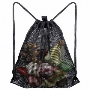 mesh Drawstring Bag Beach Bag for Swimming Gear Backpack for Adults Kids Sports Football Soccer Kickboard Wable Bag u7if#