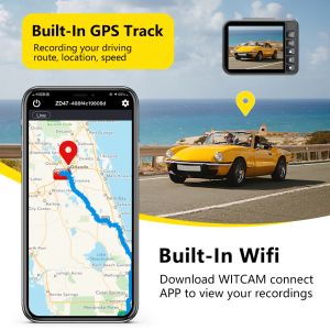 BEPOCAM ZD47 CAR DVR Recorder 4K+1080p Двойной линз встроенный GPS Wi-Fi CAM Autos Autos Video Dashcam для автомобилей для автомобилей